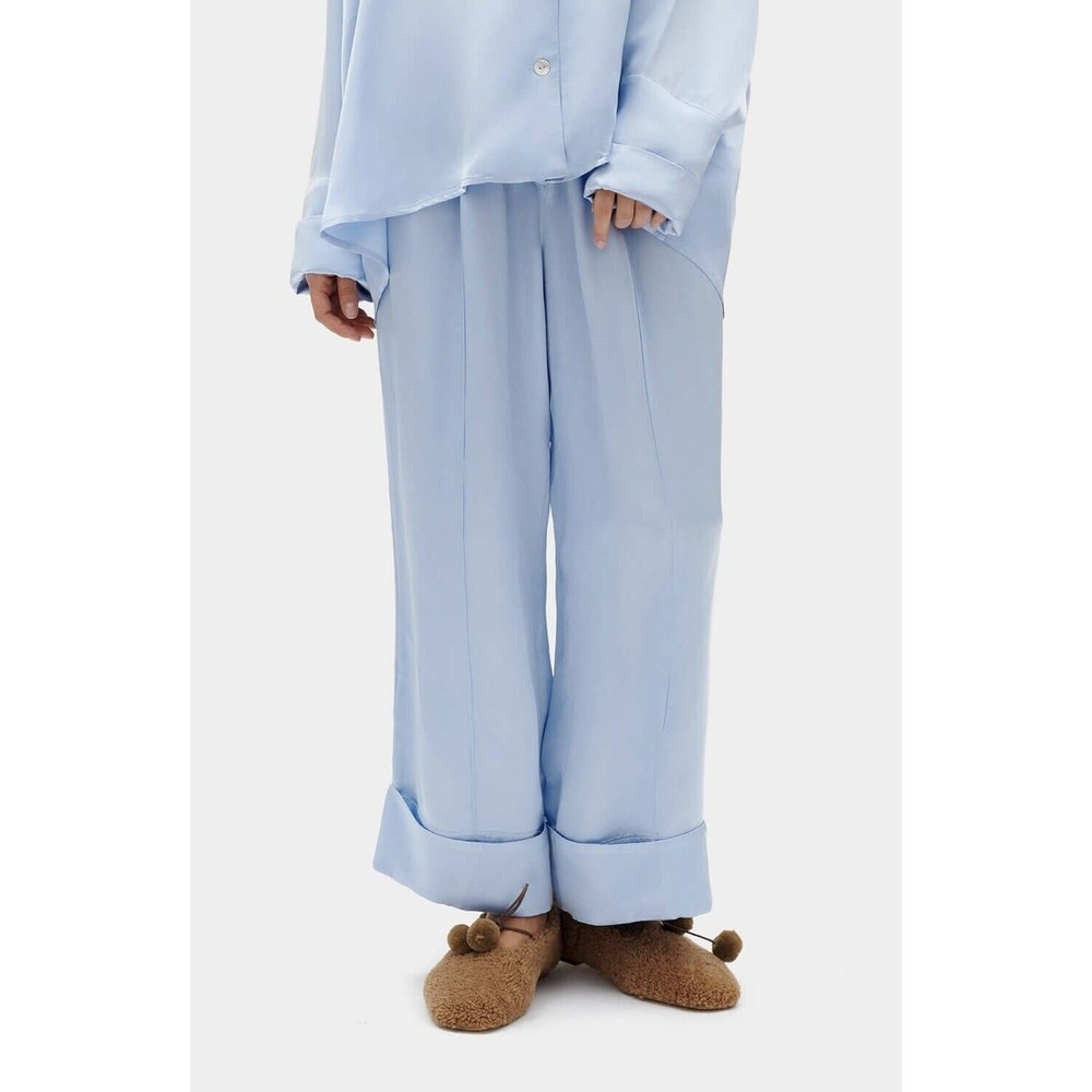 Sleeper Satin Pajama Bottoms  Eco Friendly Rayon One Size Baby Blue